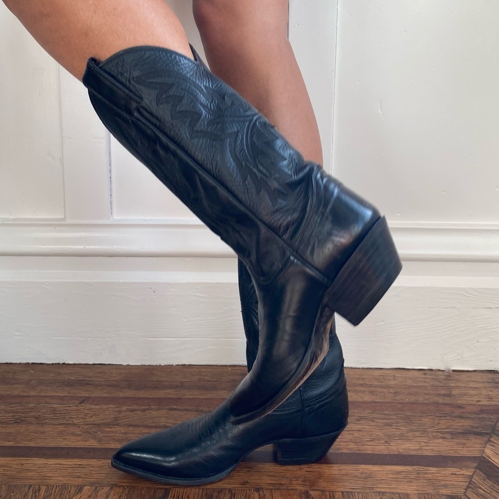 vintage black cowboy boots